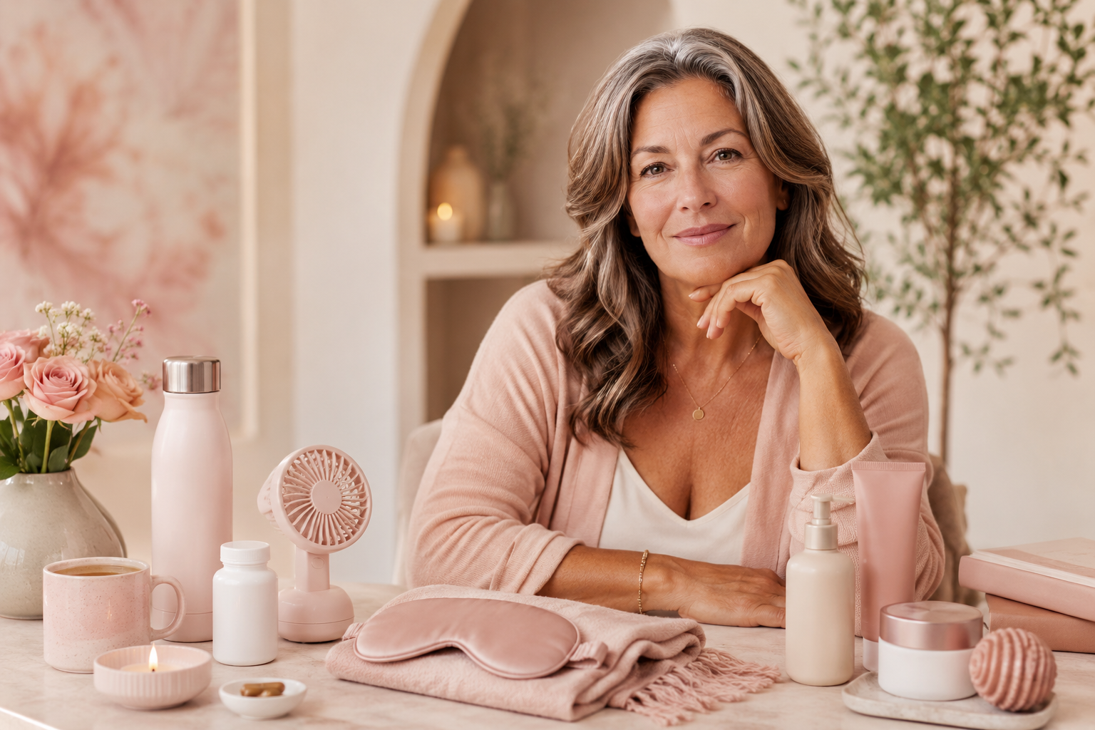 product guides with comfort items wellness products and practical menopause support